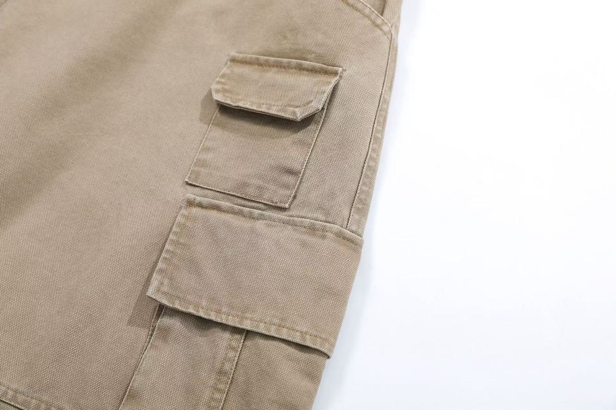 Wide-Leg Knee-Length Cargo Jorts - OMYGOODS