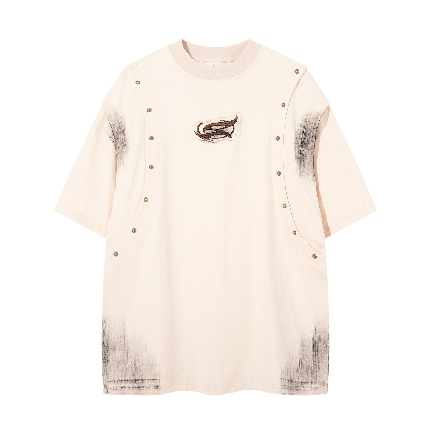 Make vintage rivets with gradient short sleeves