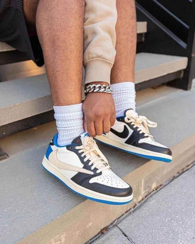 Custom Air Jordan 1 Low Fragment x T-Scott - DM7866-140