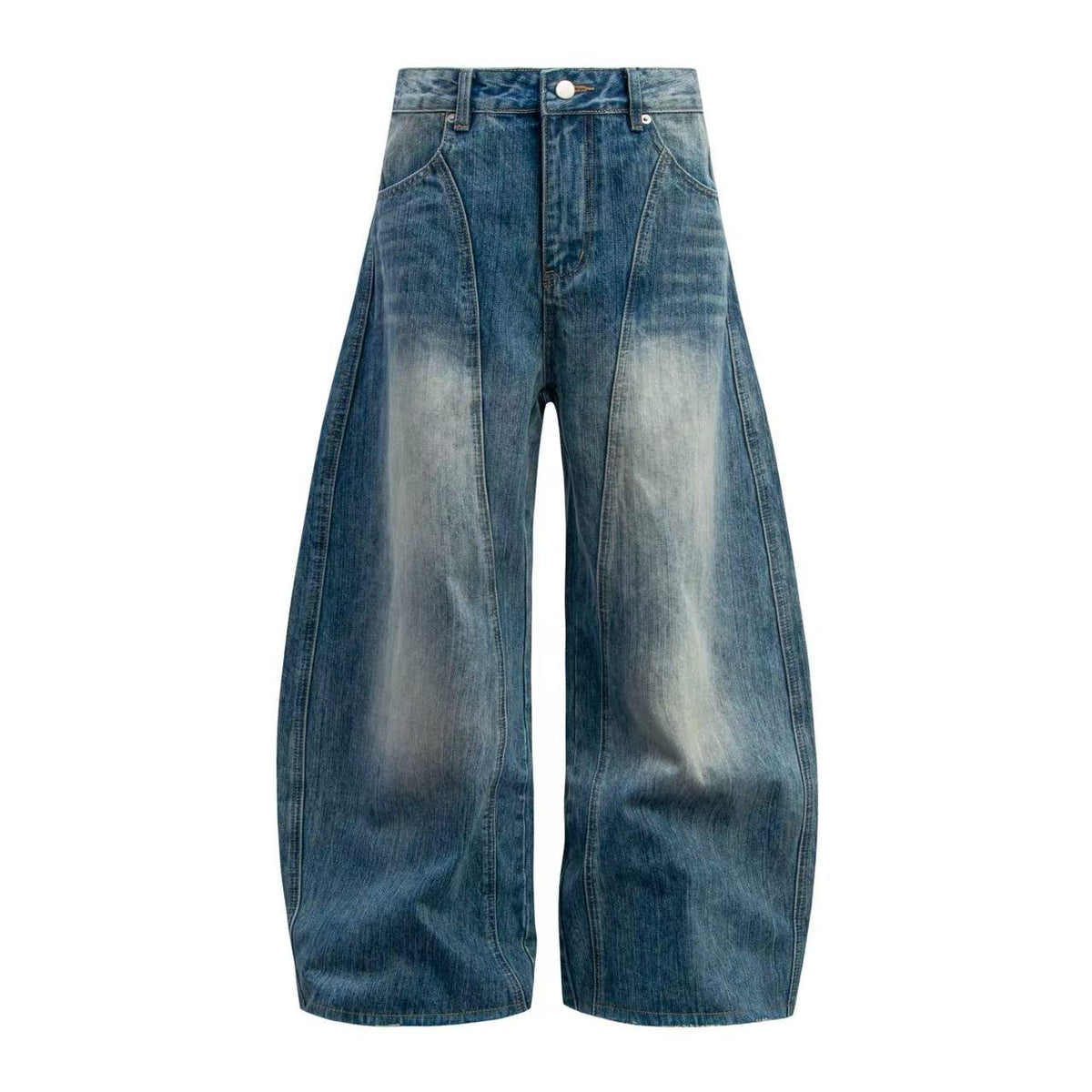 Washed Wide-Leg Baggy Jeans - OMYGOODS