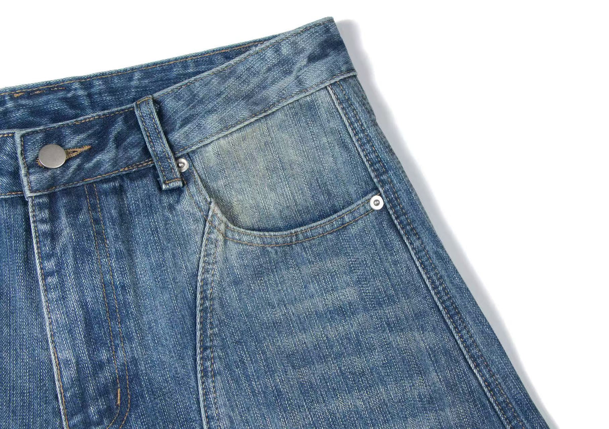 Washed Wide-Leg Baggy Jeans - OMYGOODS
