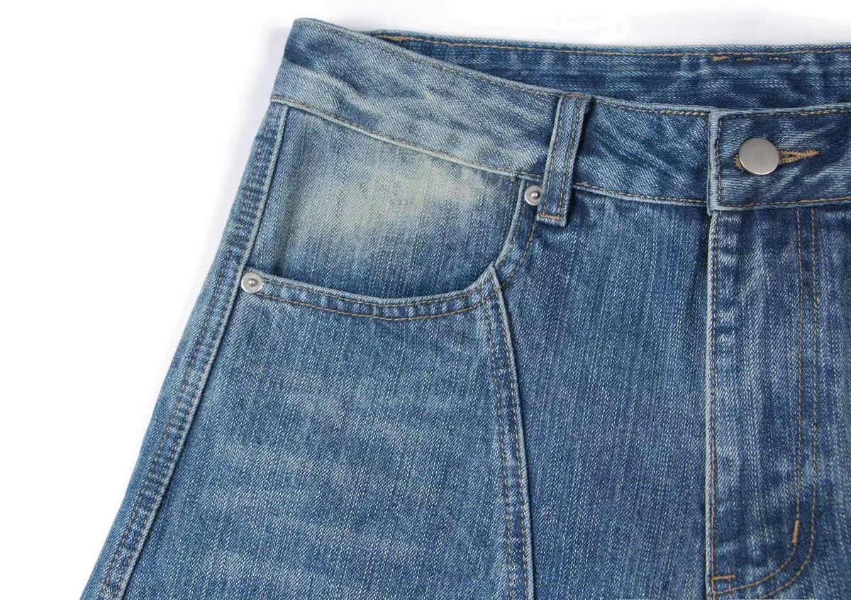 Washed Wide-Leg Baggy Jeans - OMYGOODS
