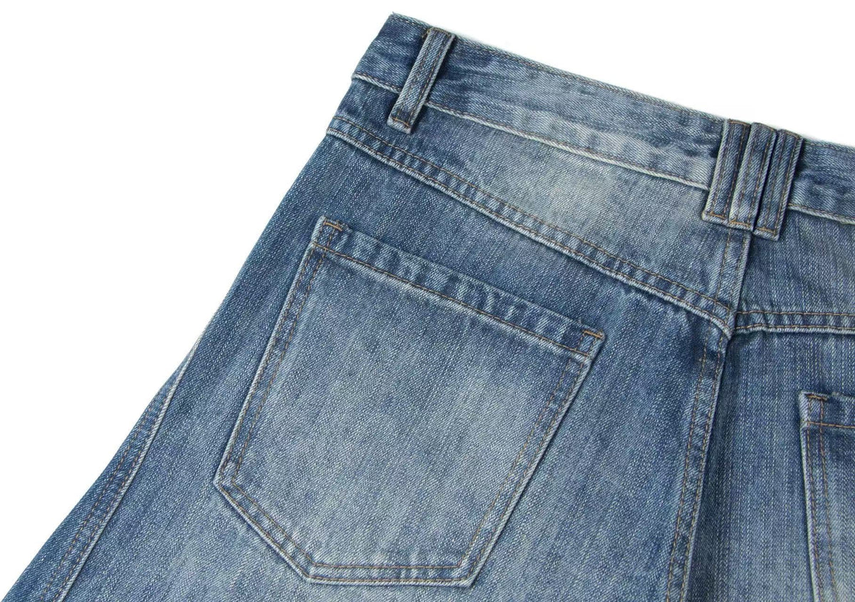 Washed Wide-Leg Baggy Jeans - OMYGOODS