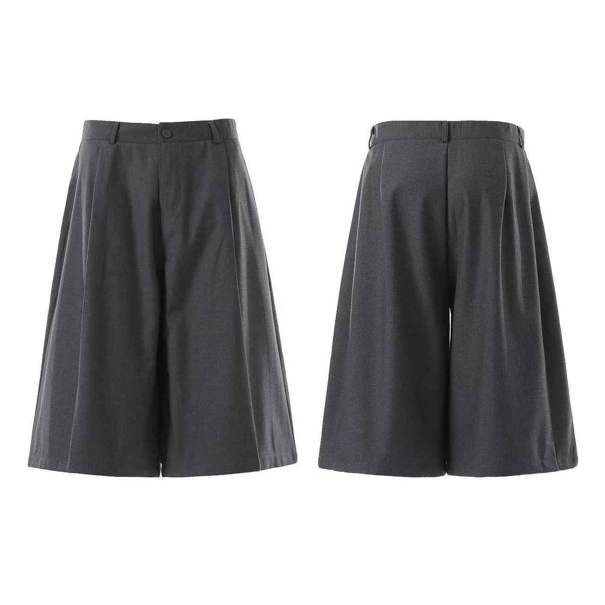 Wide-Leg Knee-Length Slacks Jorts