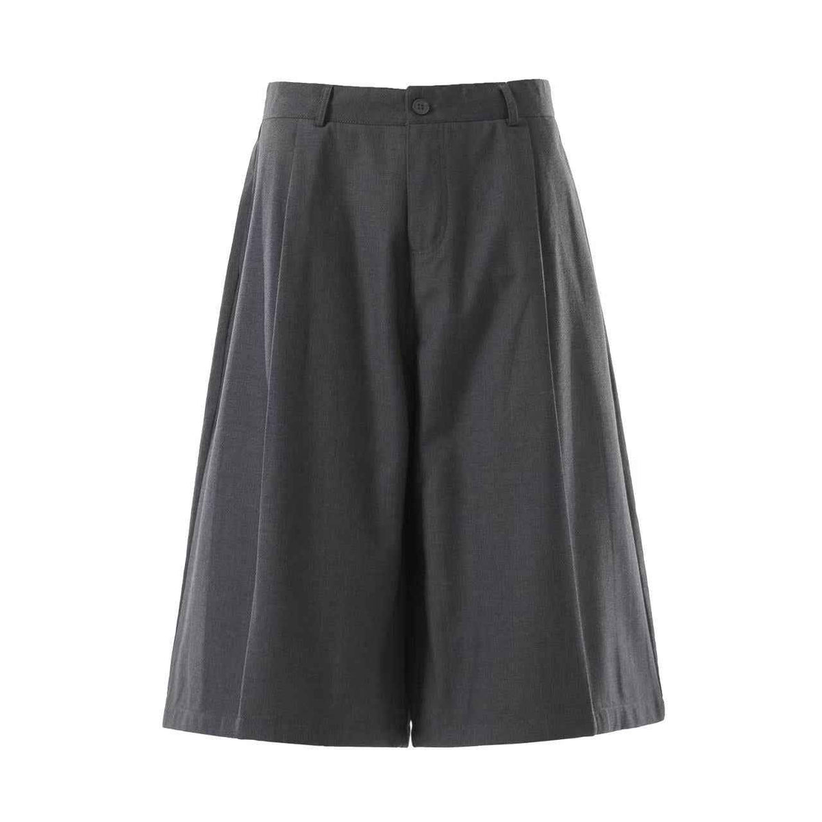 Wide-Leg Knee-Length Slacks Jorts