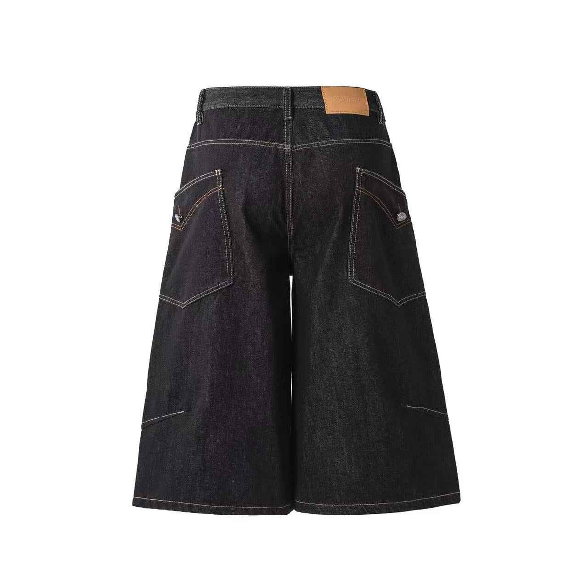 Distressed Denim Knee-Length Jorts