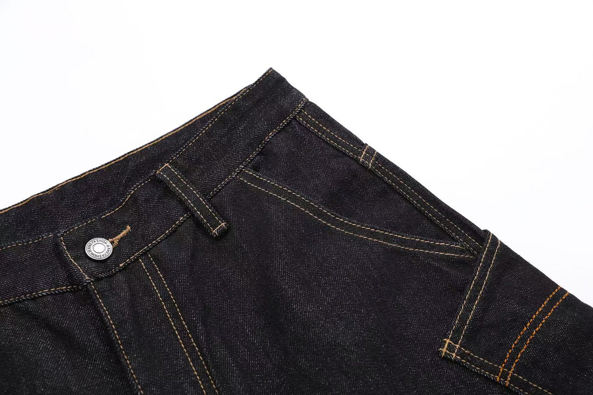 Distressed Denim Knee-Length Jorts - OMYGOODS