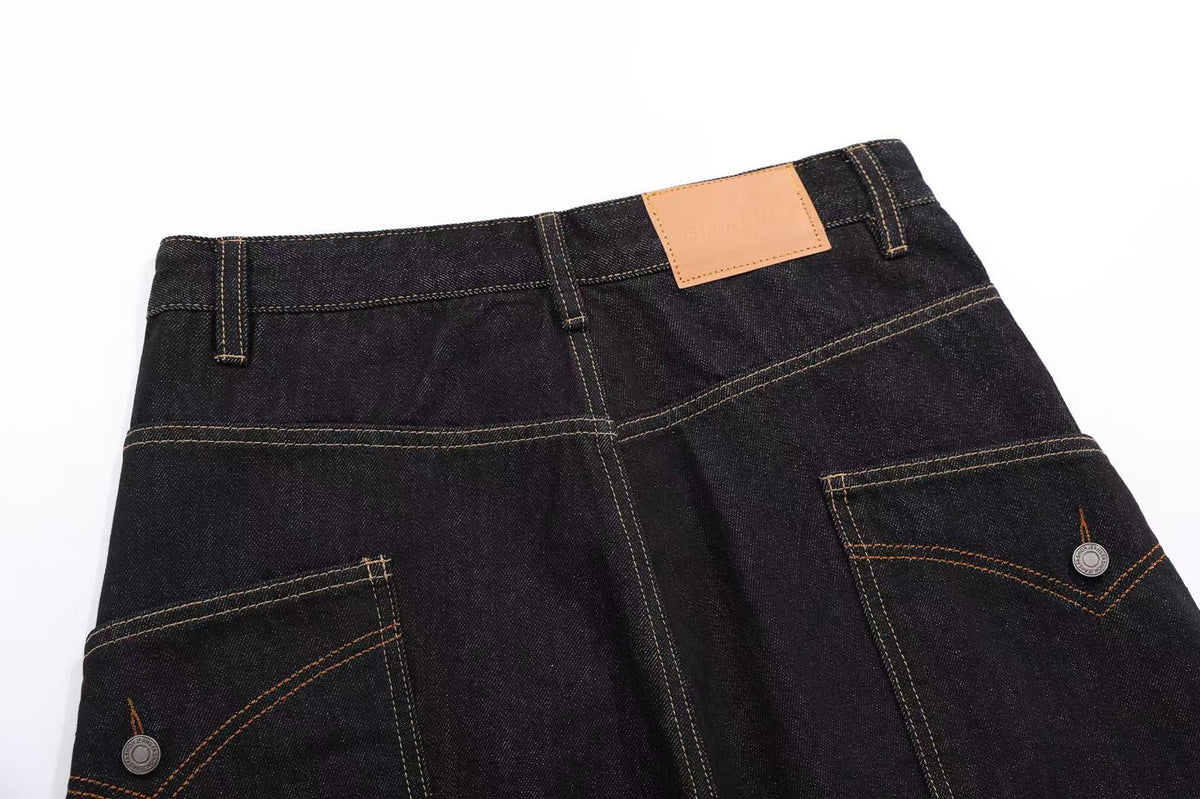Distressed Denim Knee-Length Jorts - OMYGOODS