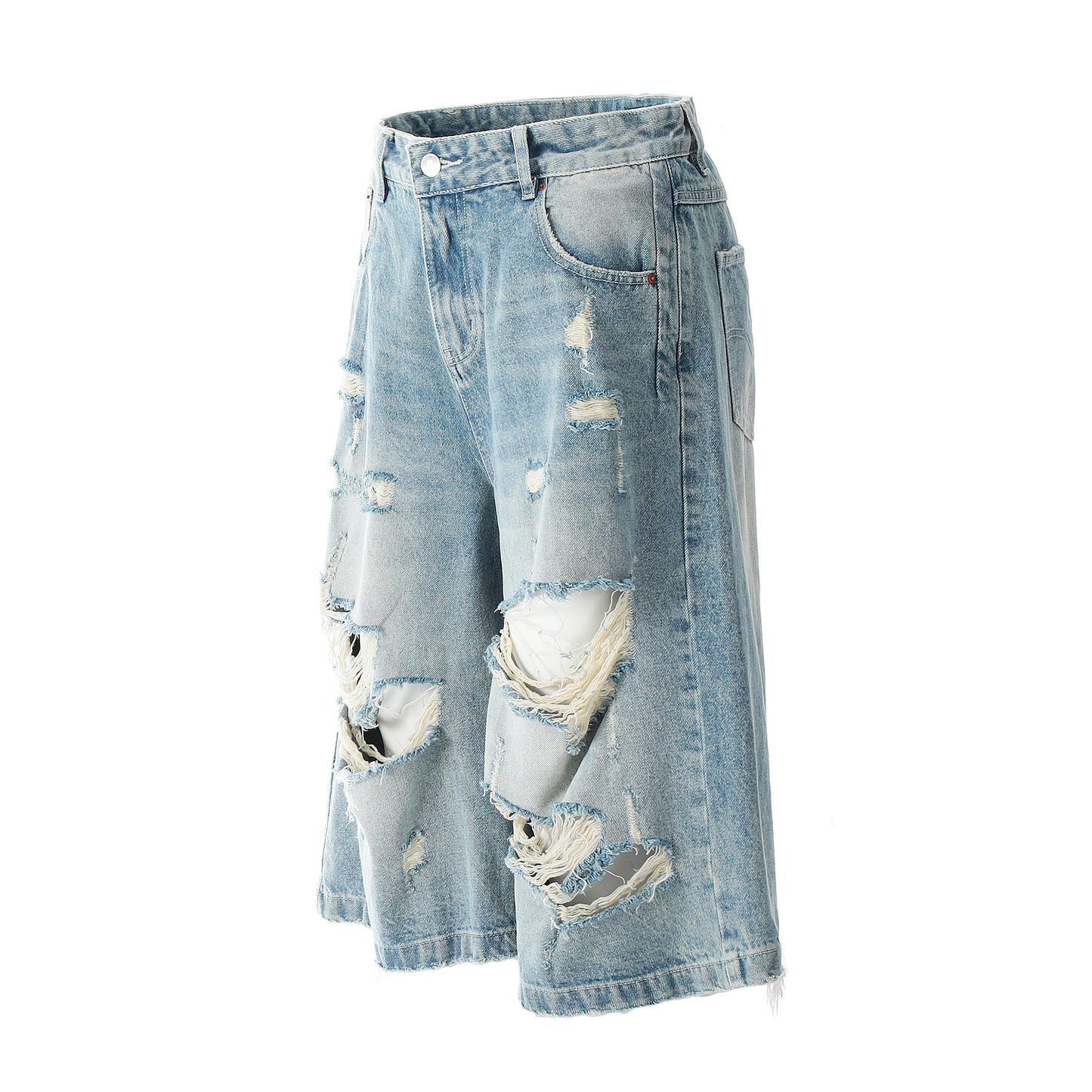Ripped Washed | Wide-Leg Shorts