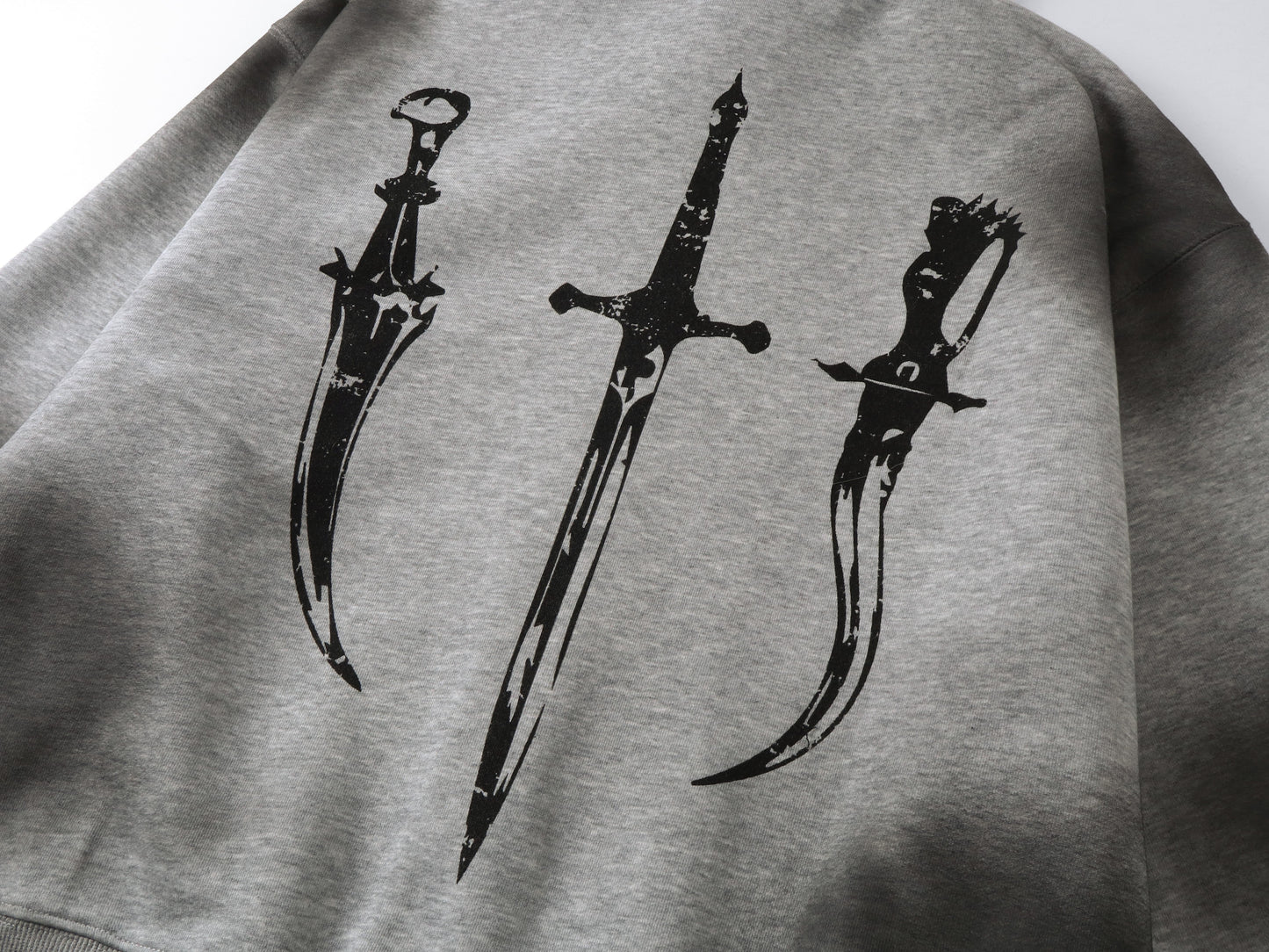 Gothic Distressed Print | Zip-Up Hoodie