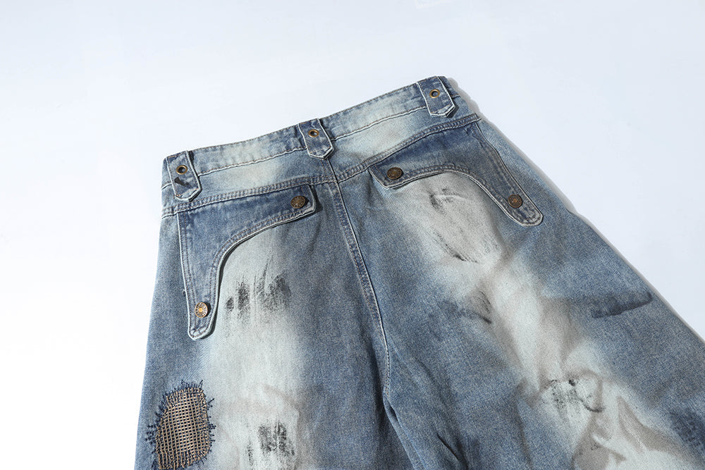 RO Style Washed Barrel Jeans