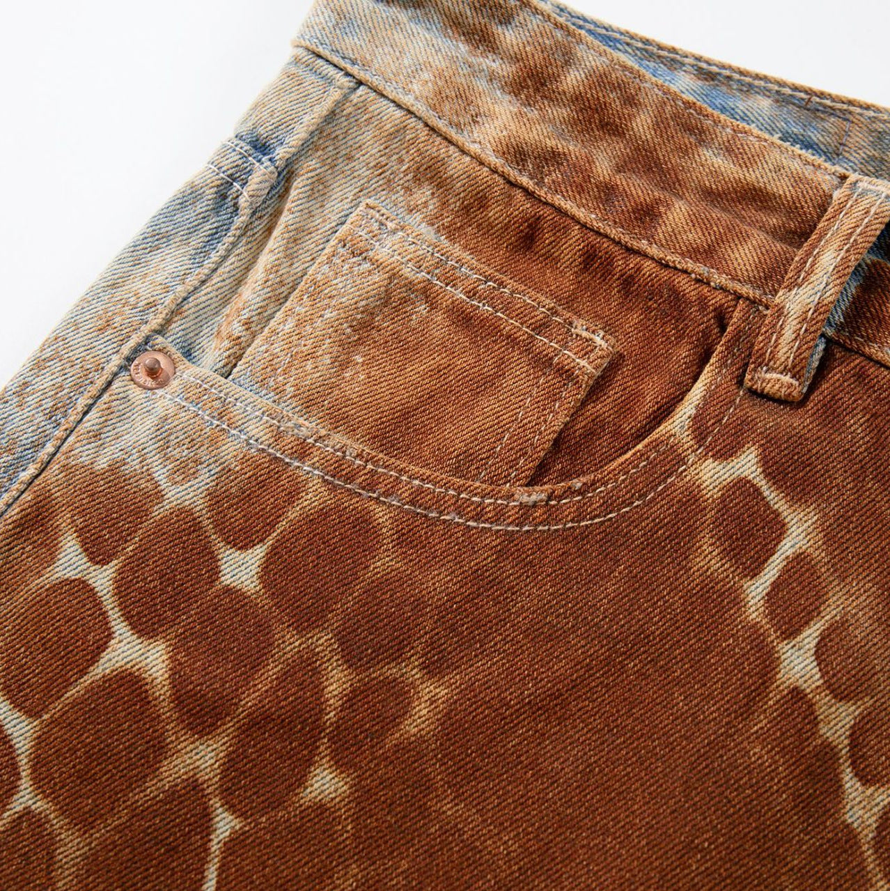 Croc Texture Washed Wide Leg Jeans
