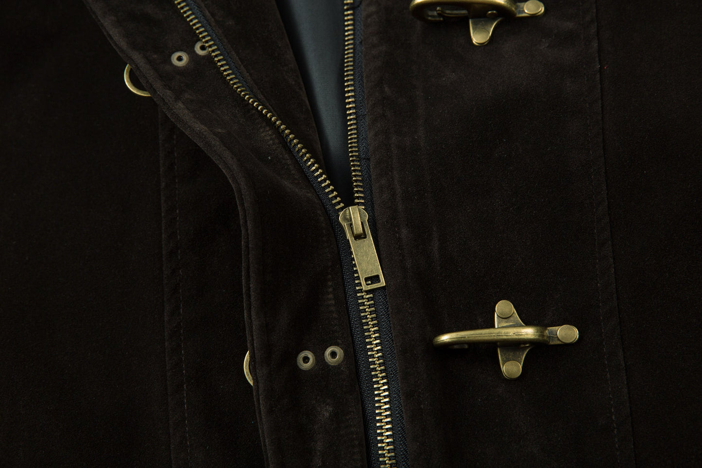 Retro Unique Metal Button Lapel Suede Bomber Jacket