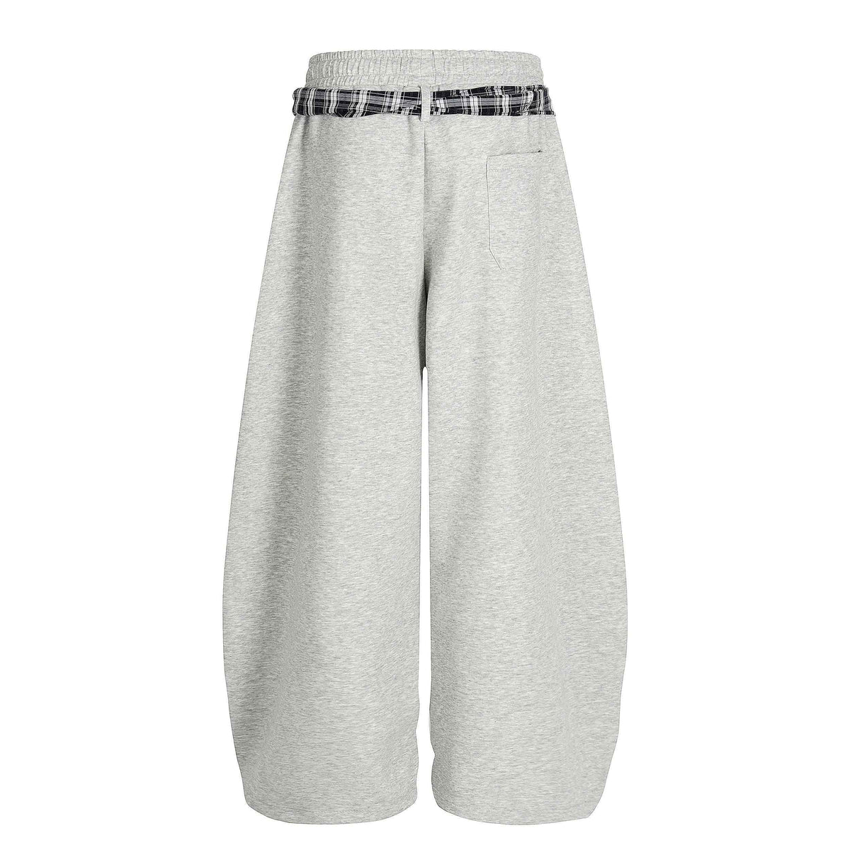 Street Detachable Plaid Waistband Machete Casual Pants