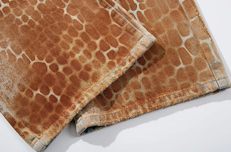 Croc Texture Washed Wide Leg Jeans