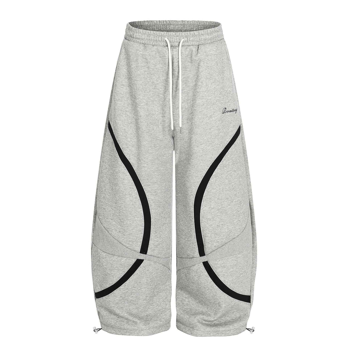 Retro Contrast Panel Drawstring Sweatpants