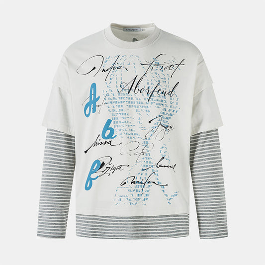 Punk Letters Patchwork | Stripe Sweatshirt