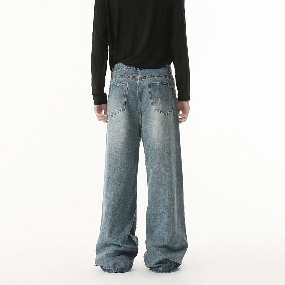 Washed Ripped | Straight Denim Jeans