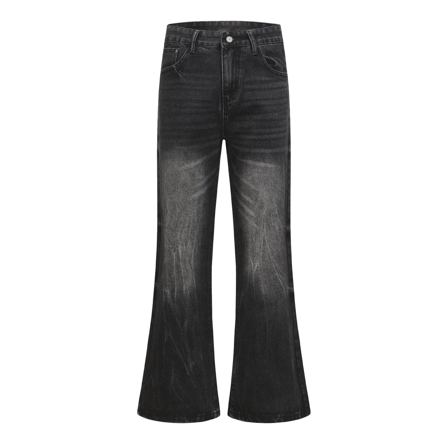 Retro Washed Faded Flared Jeans