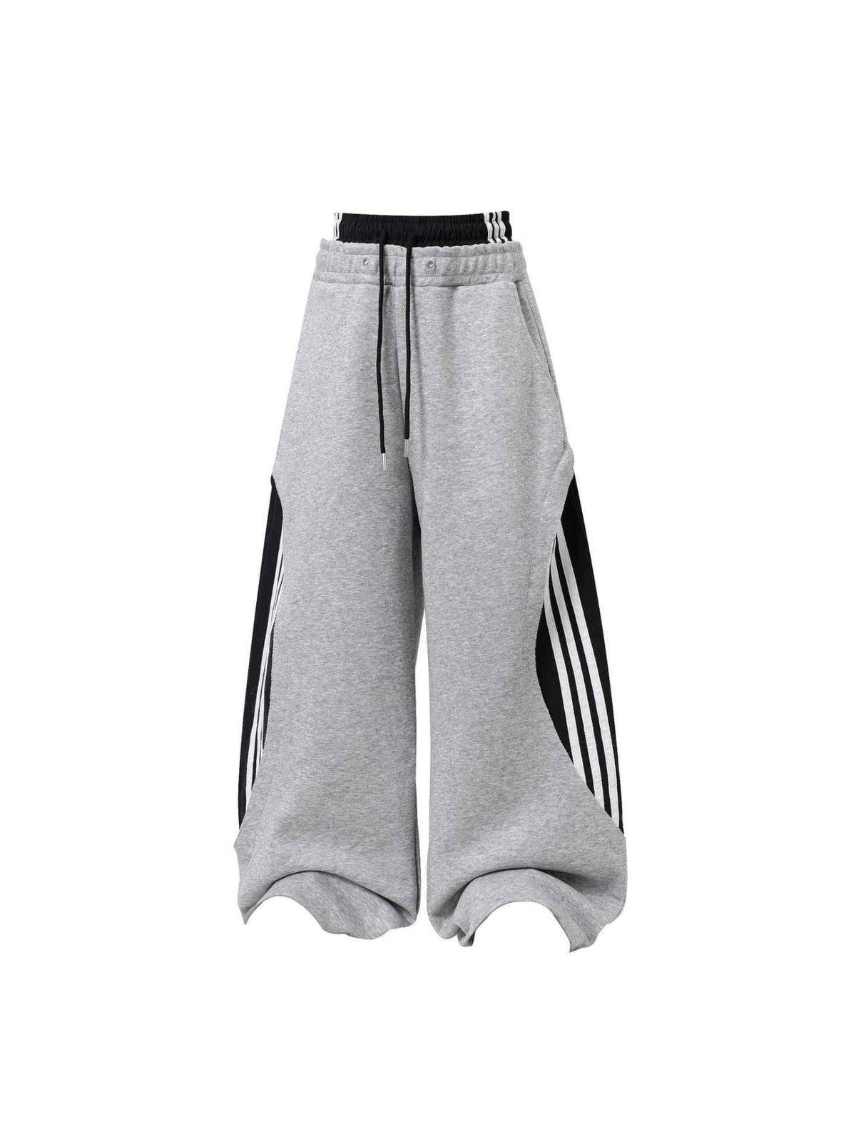 Striped Panel Wide Leg Sweatpants