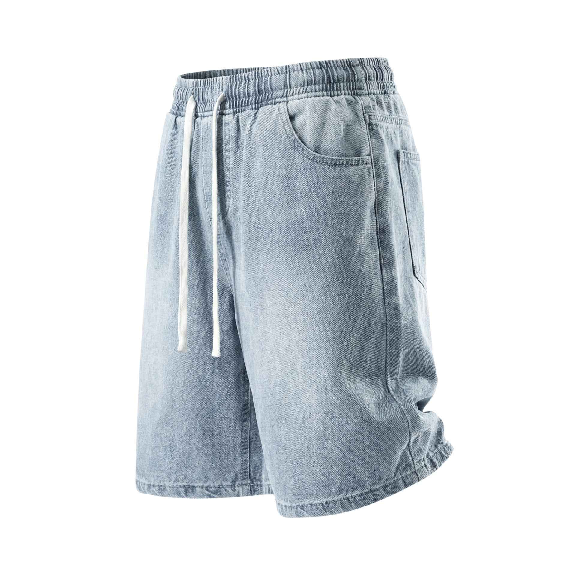 Ice Silk Denim Shorts Men's Five-Quarter Pants