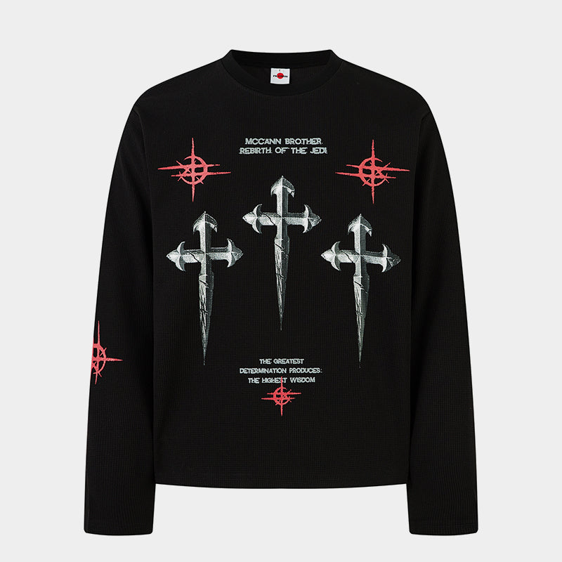 Gothic Cross Print | Graphic Sweatshirt