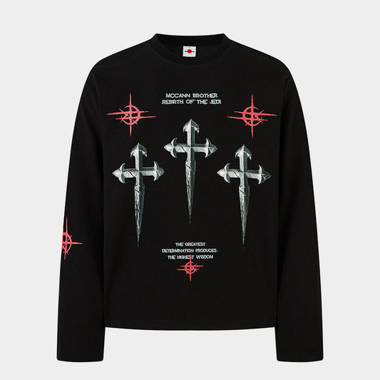 Gothic Cross Print | Graphic Sweatshirt