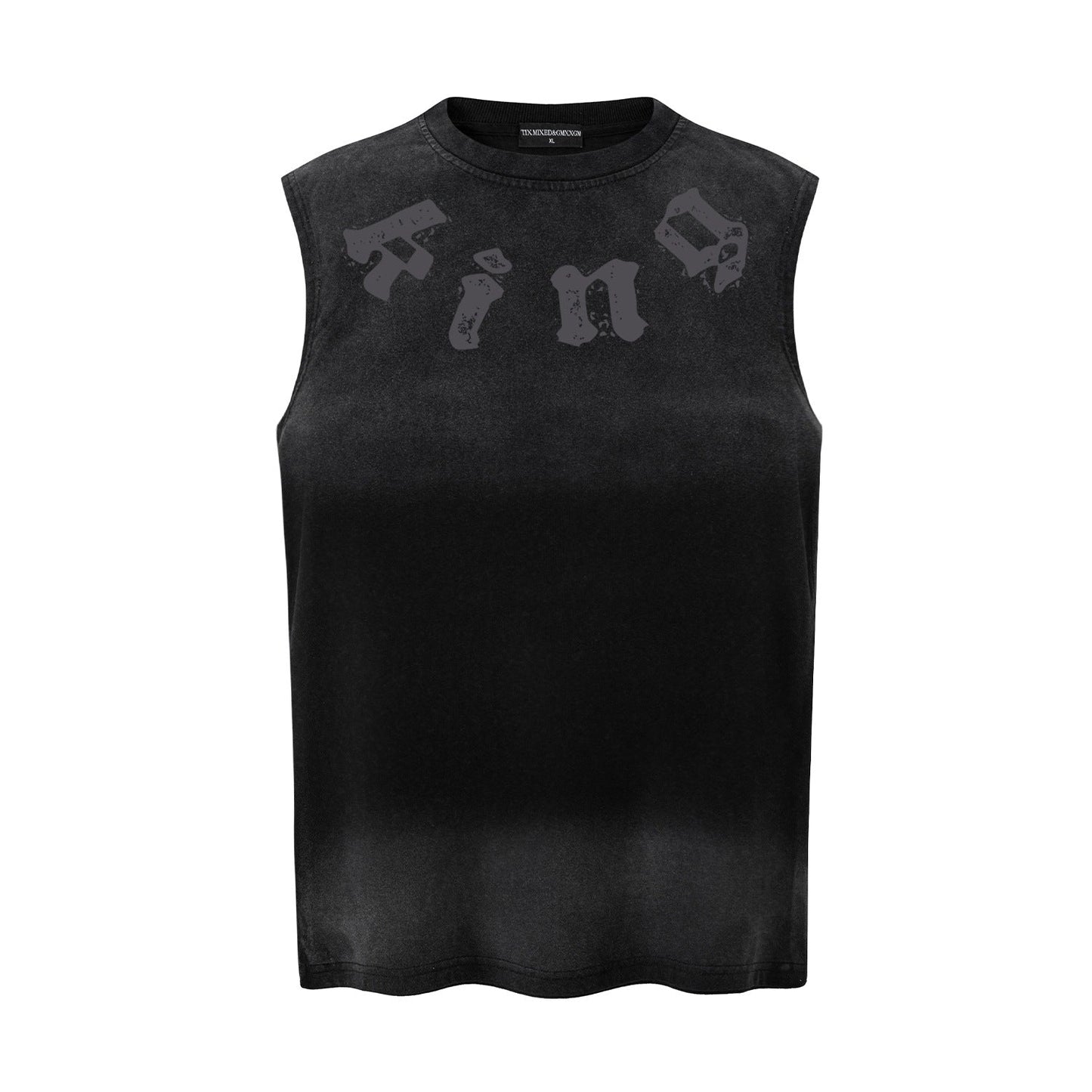 Gradient letter printed vest