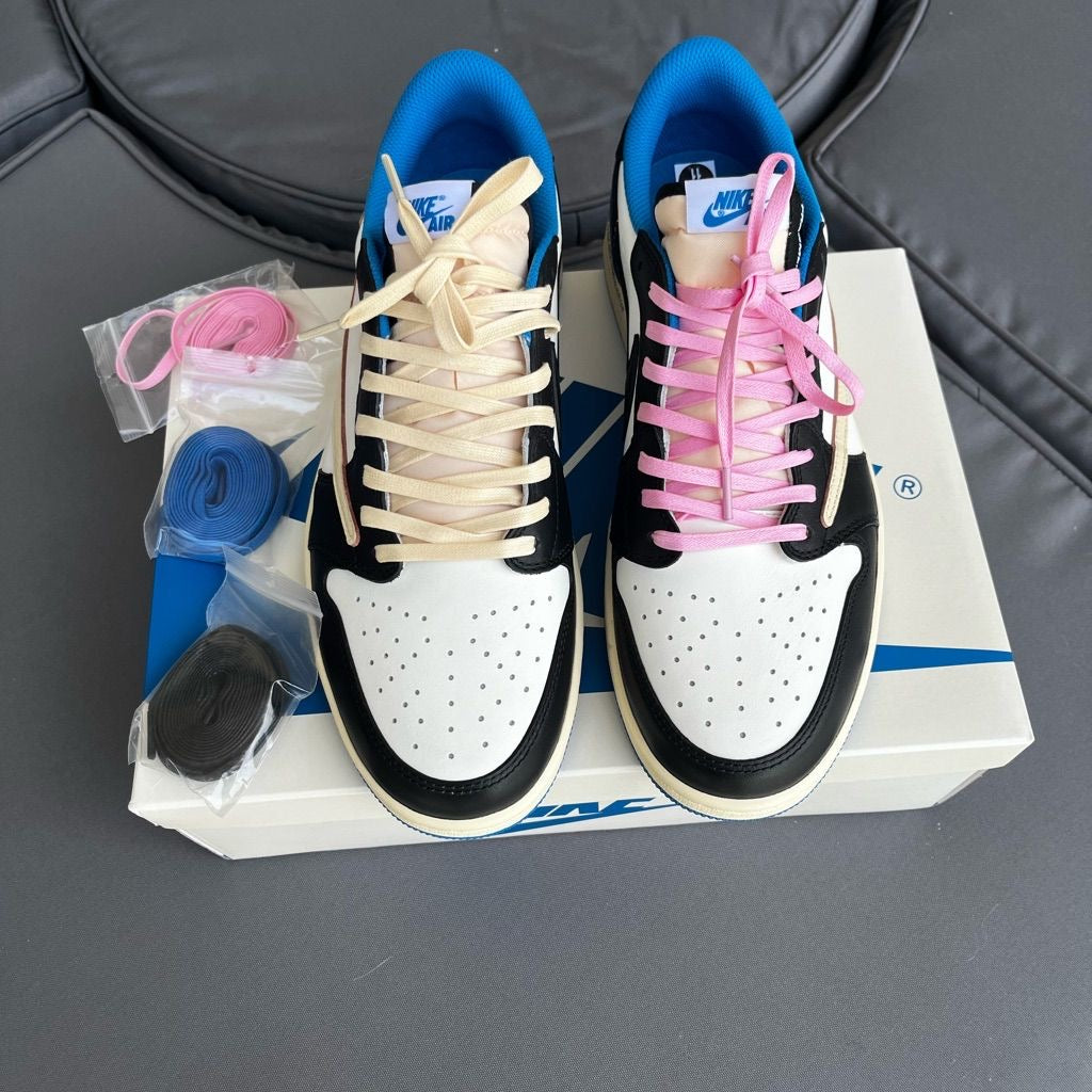 Custom Air Jordan 1 Low Fragment x T-Scott - DM7866-140 SneakerNational