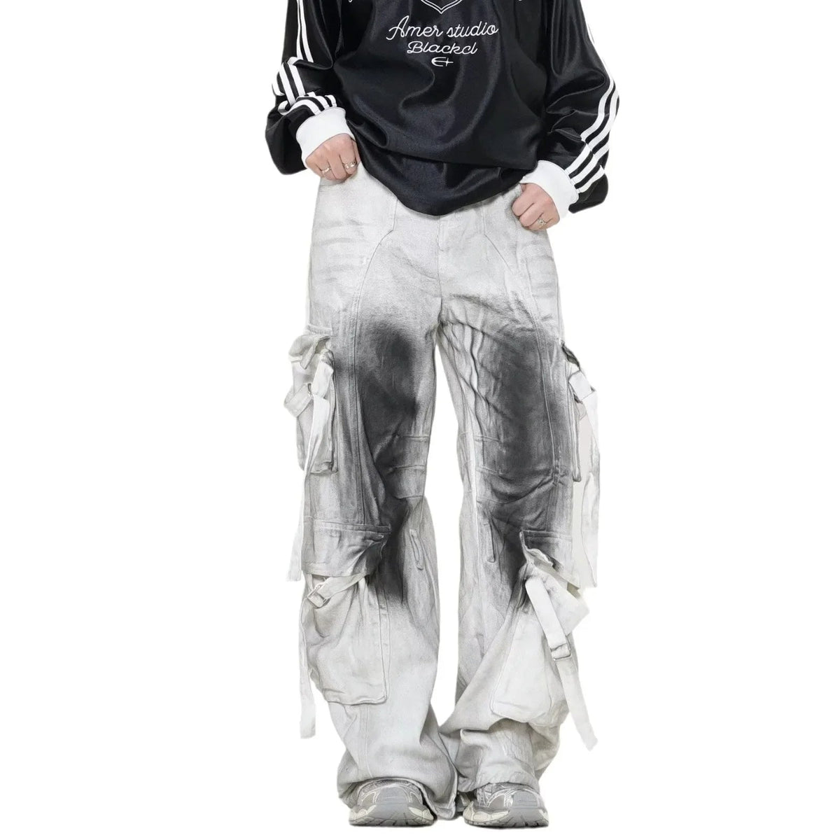 Cipher White Layered Cargo Pants