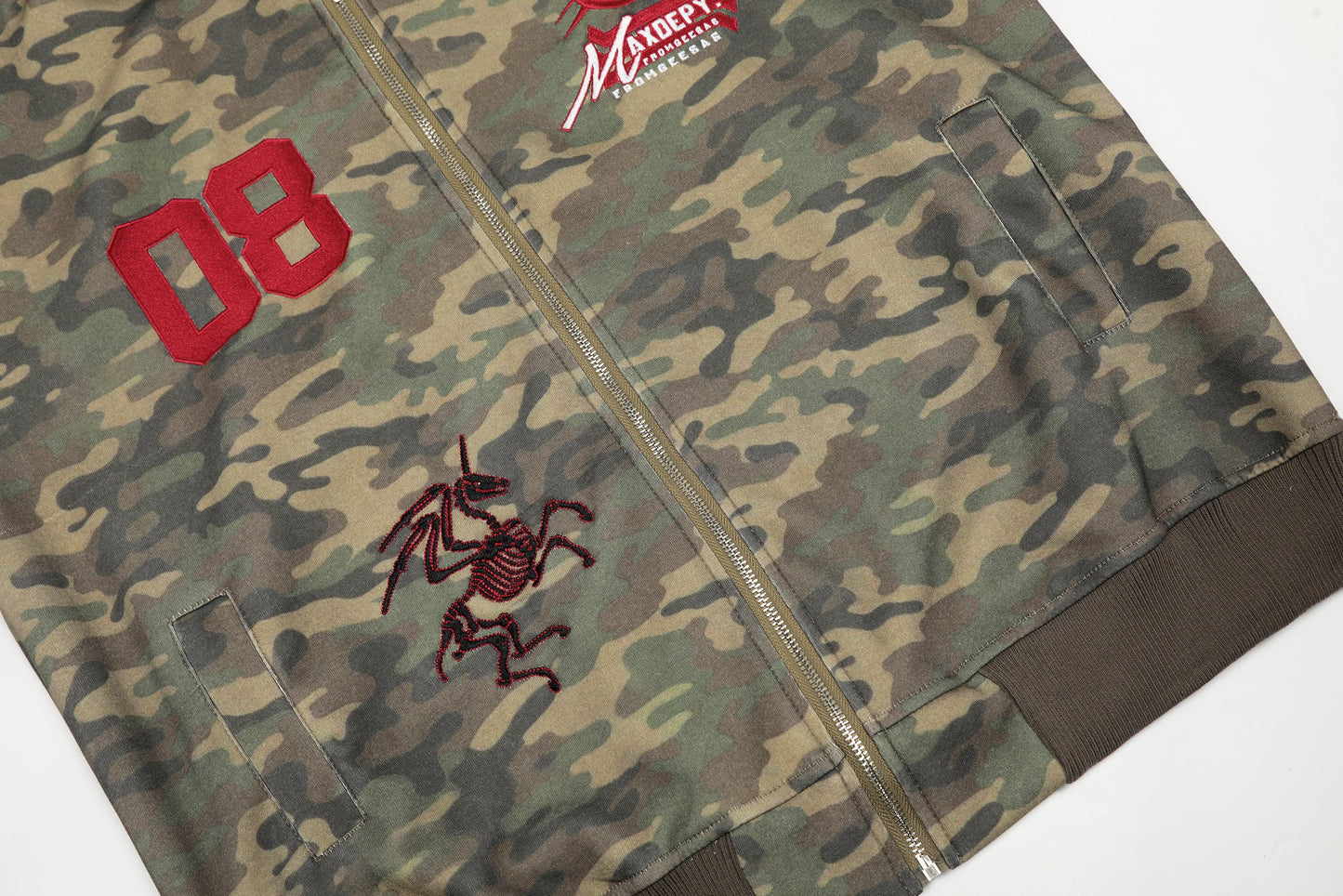 Camo Varsity Patch | Zip Up Hoodie