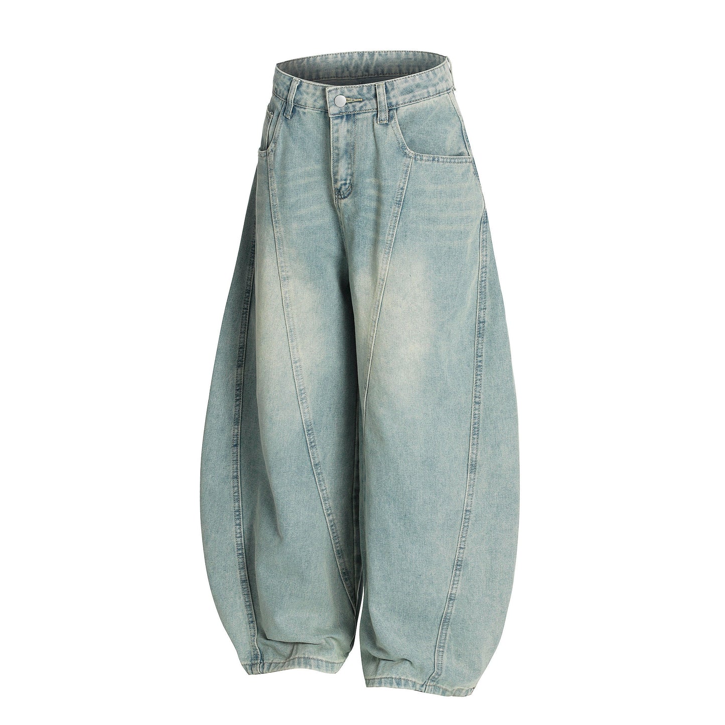 Winter Sky | Knitted Wide-Leg Denim Pants