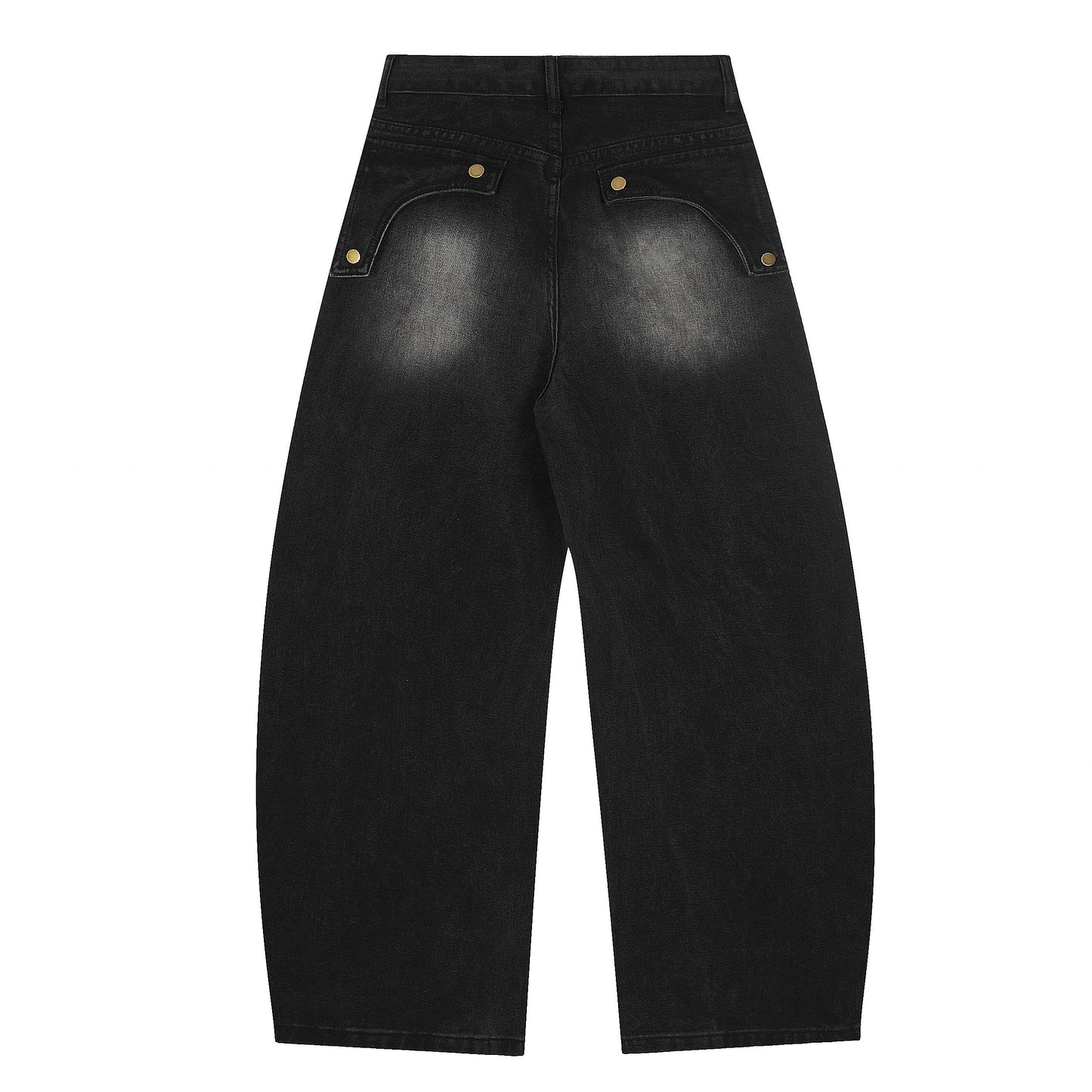 Vintage Embroidered Washed Raw-Edge Graffiti Scimitar Jeans