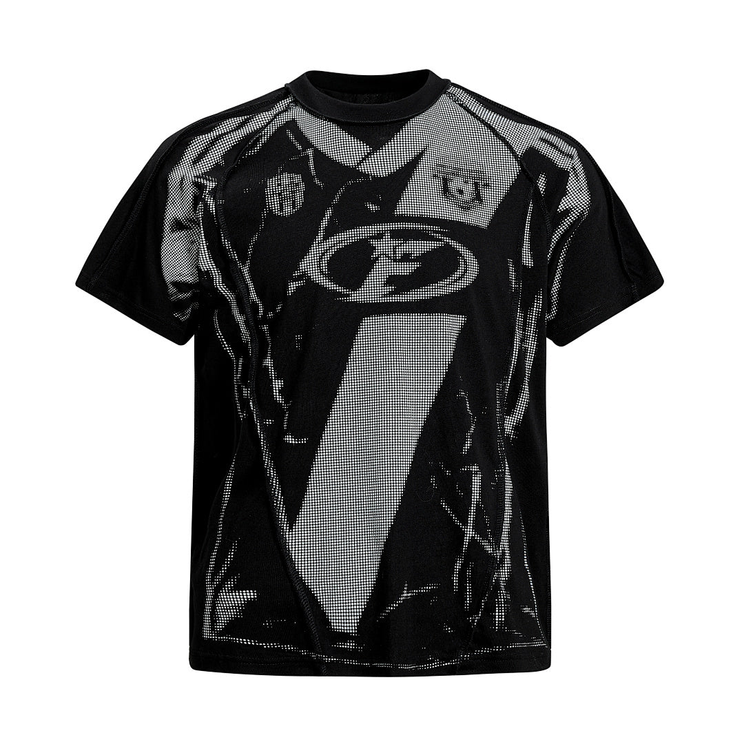 Trompe L'oeil Halftone Jersey Graphic T-Shirt