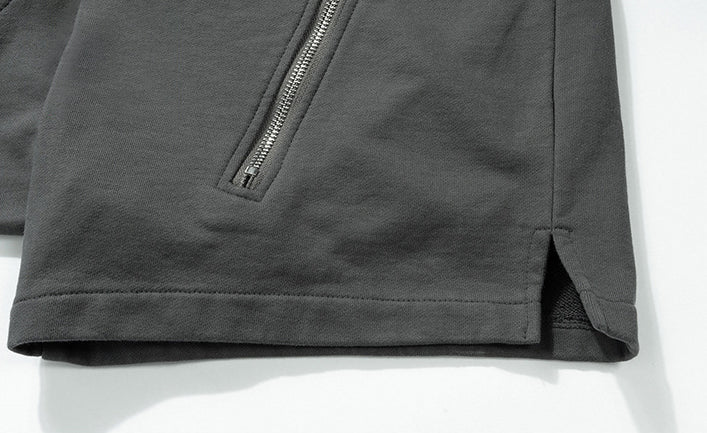Retro Functional Zipper Slit Jort