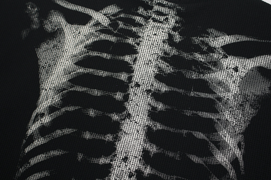 X-Ray Skeleton Graphic Waffle T-Shirt