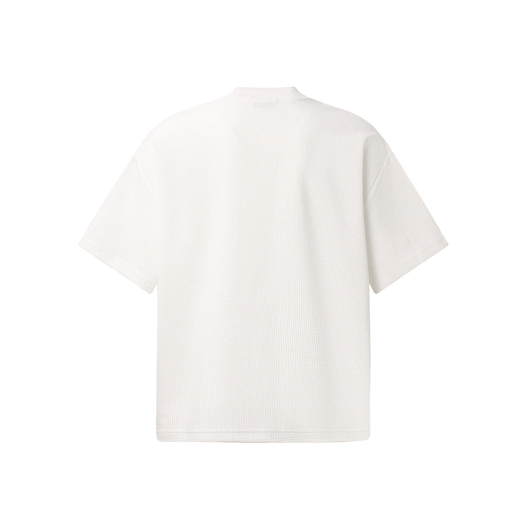 Waffle Knit Racing Checkered Flag Graphic T-Shirt