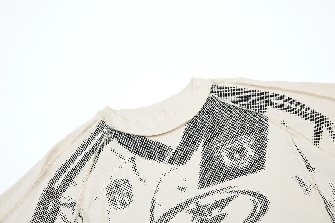 Trompe L'oeil Halftone Jersey Graphic T-Shirt