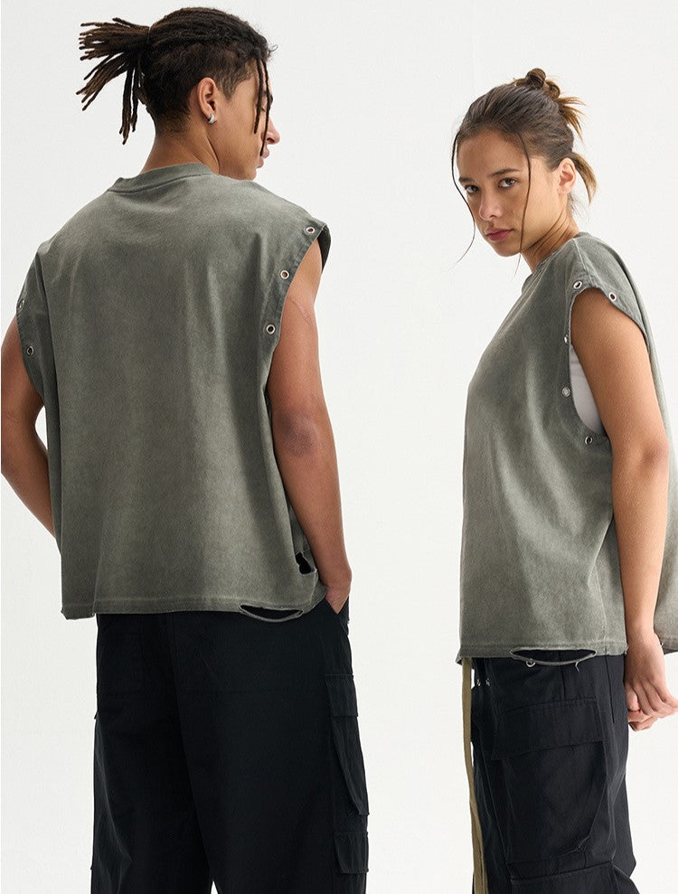 Vintage Washed Sleeveless T-Shirt