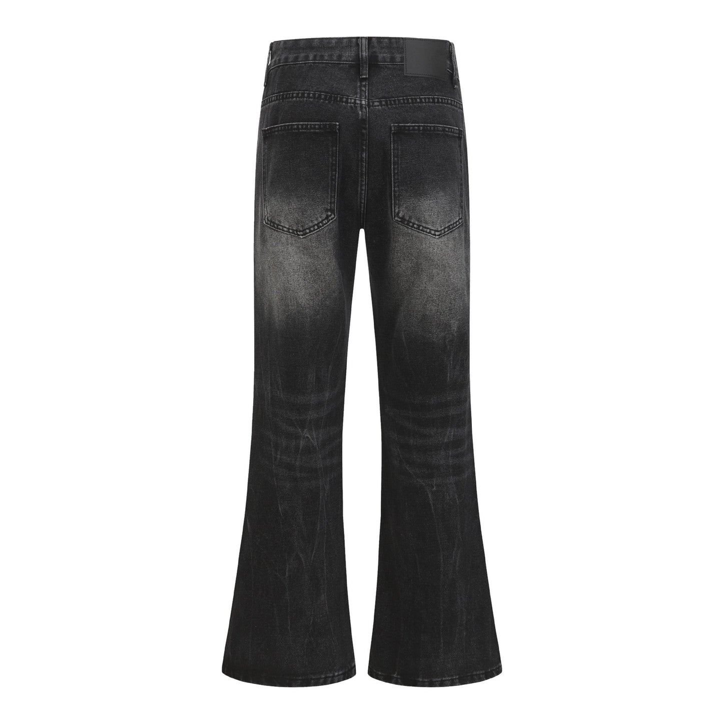 Retro Washed Faded Flared Jeans