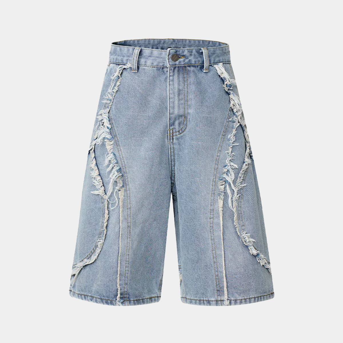 High Street | Washed Distressed Denim Shorts