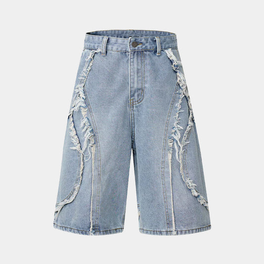 High Street | Washed Distressed Denim Shorts