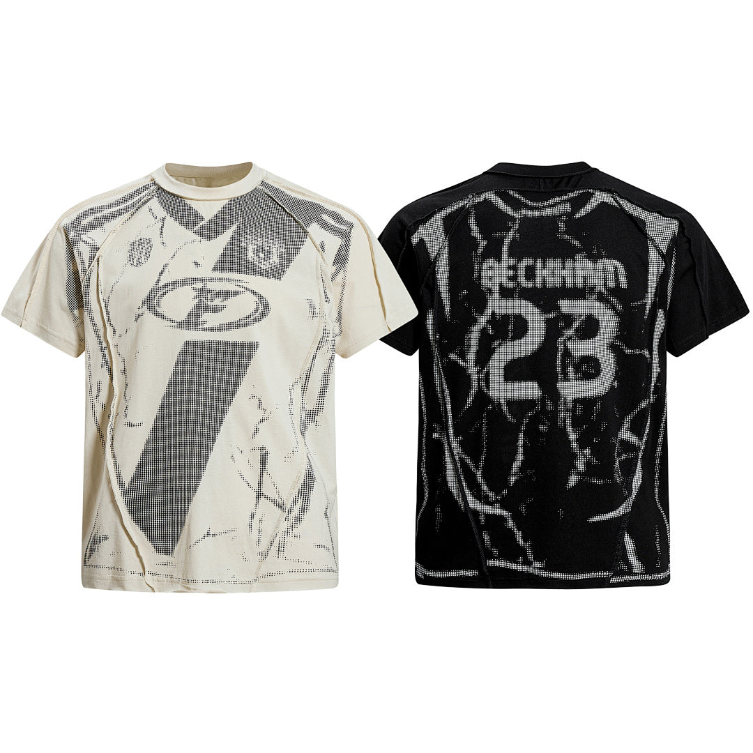 Trompe L'oeil Halftone Jersey Graphic T-Shirt