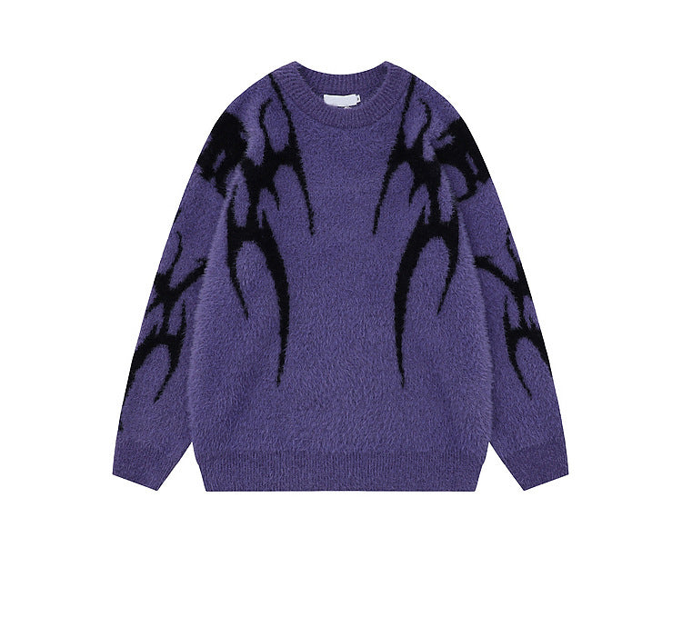 Gothic Inferno | Y2K Inspired Fire Pattern Jumper