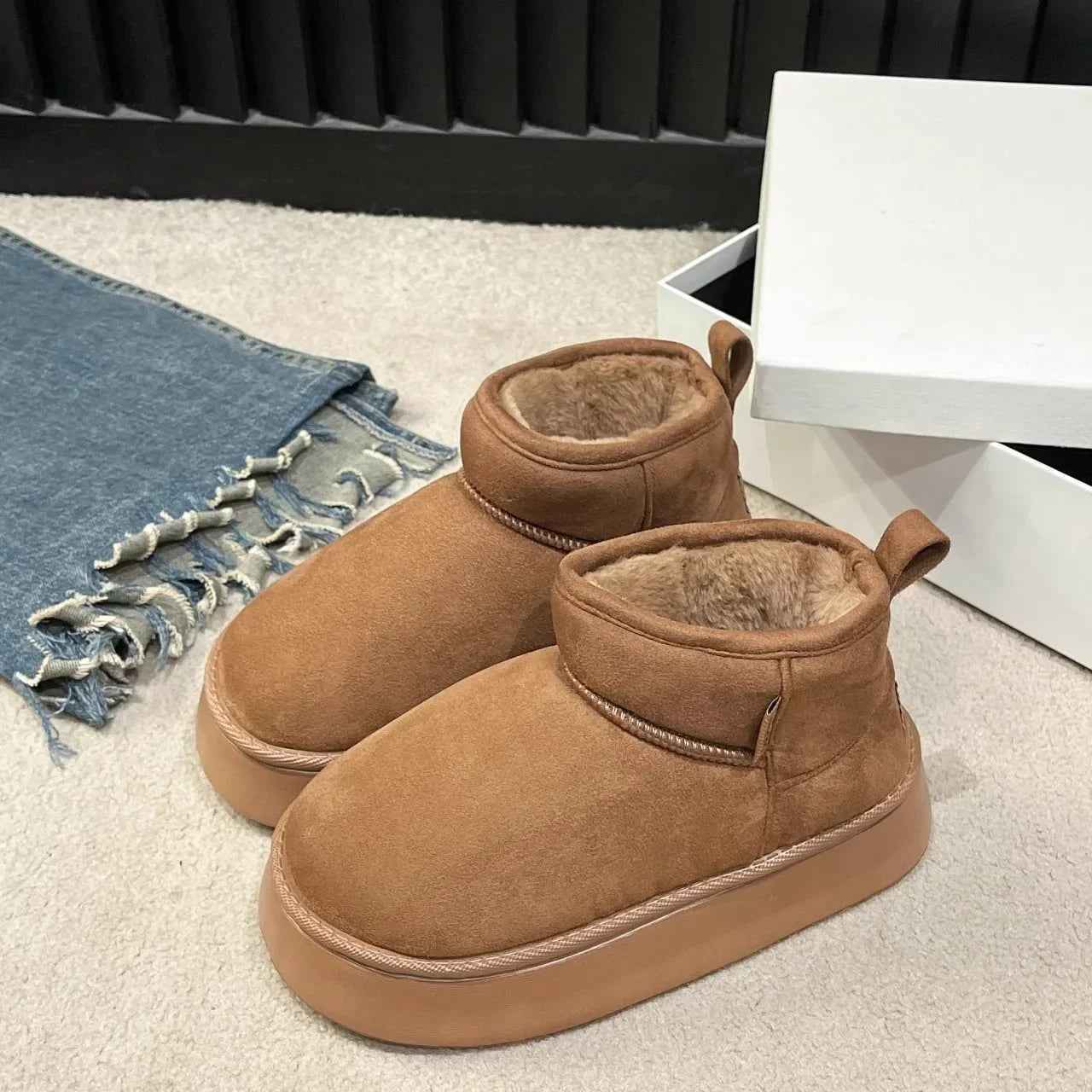 Retro Versatile Fashion Cotton Shoes Women's Anti slip Snow Shoes