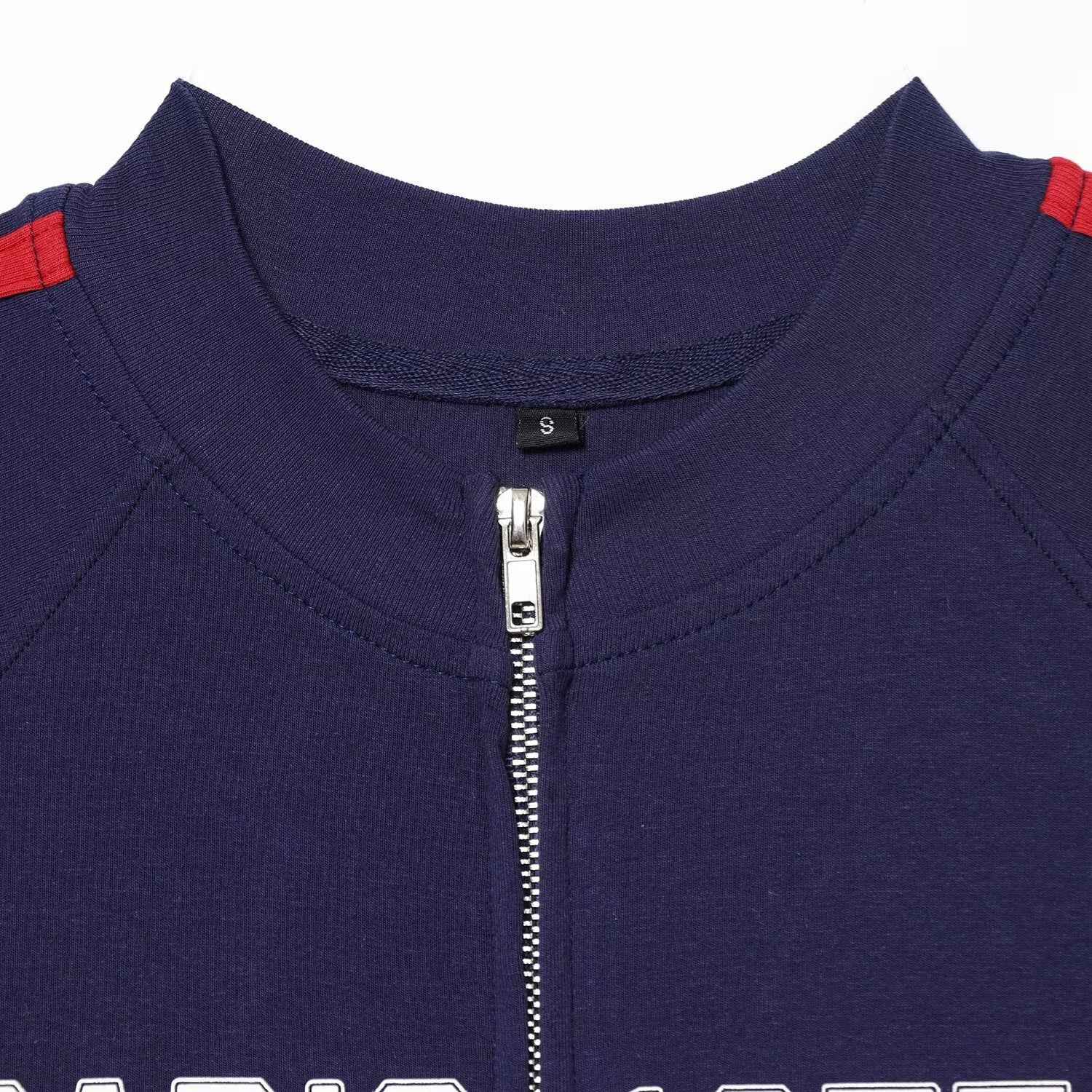 Zipper embellished printed top
