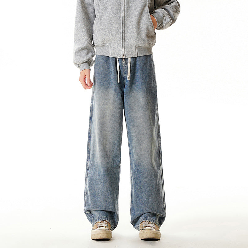 Vintage Men's Jeans Washed Straight Leg Pants