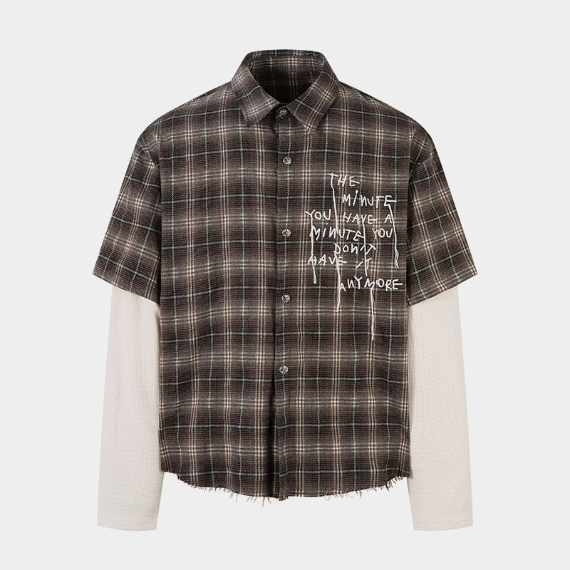Vintage Plaid Contrast | Layered Sweatshirt