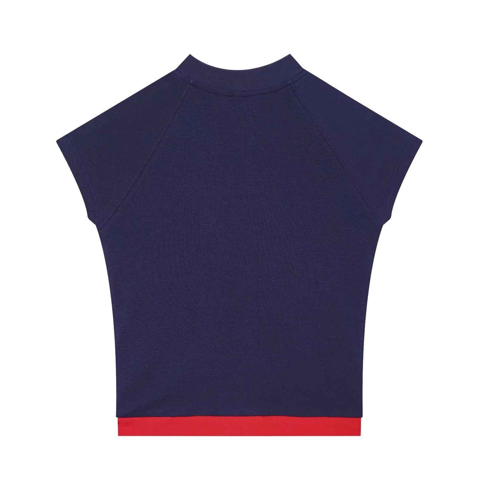 Zipper embellished printed top