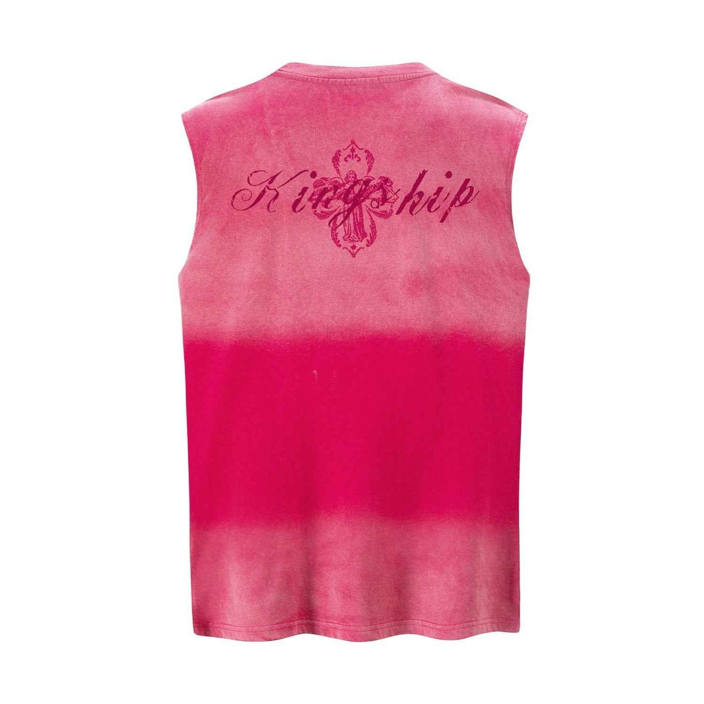Gradient letter printed vest